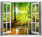 murando 3D WANDILLUSION Wandbild Landschaft Fototapete Poster XXL Fensterblick Vlies Leinwand Panorama Bilder Dekoration Wald Bäume 210x150 cm c-B-0241-c-a