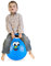 Relaxdays Ballon Sauteur Enfants, avec Visage, poignée, diamètre 45 cm, intérieur et extérieur, Jusqu’à 150 kg, Bleu