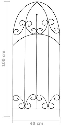 3er Set Rankgitter Rosen Rankgitter 40 × 100 cm Garten Dekoration Eisen Pflanzen (Schwarz)