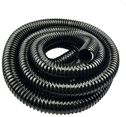 50mm (2) Black Flexible Corrugated Pond Hose for Garden Pond Fountain Pump (Various Sizes) (5 Metres)
