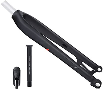 LHHL VTT Rigide Fourche Avant 26/27,5/29 Pouces Fourche Rigide De Vélo VTT Alliage D'aluminium Tube Droit 28,6 Mm Frein À Disque Fourche Dure QR / 100x15 Mm Axe pour 1.5-2.3 Pneus