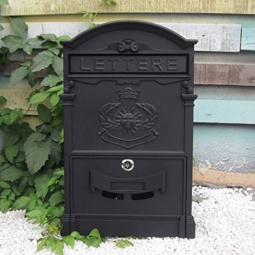 Vintage Briefkasten für Postbriefkasten, der sperrt | Wandbriefkästen im Retro-Stil auf Haus | Bronze, Grün, Weiß, Gold, Schwarz im Büro