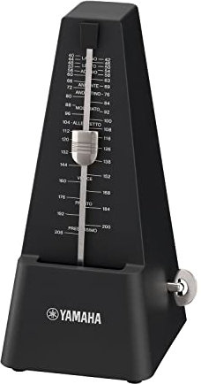 Yamaha MP-90BK Metronom, schwarz, klassisch, dreieckig, Pyramiden-Stil, mattes Finish, um Fingerabdrücke zu verhindern