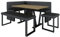 Eckbank Akiko Metal mit Tisch und Bänken - Eckbankgruppe für Ihrem Esszimmer, Küche modern, Sitzecke, Essecke. Perfekt für Küche, Büro und Rezeption. Solide Verarbeitung (Soft 11, 196x142 rechts)