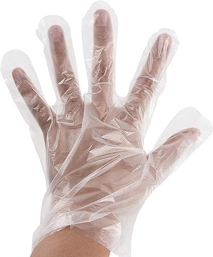 Ruiyang Lot de 1000 gants jetables en plastique polyéthylène transparent pour teinture des cheveux, nettoyage des aliments et multi-usages