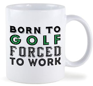 Make it Personal You give it, they personalize it! Born to Golf Forced to Work Mug, Personalised Gifts, Golfing Gifts, Golf, Mugs