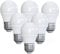 E27 Edison Screw Fitting LED Light Bulb 7W 60 Watt Equivalent, Energy Saving, Golf G45 Light Bulbs, Warm White 3000K, Long-Lasting, Bright Led Bulbs, 600 Lumen, Non-Dimmable, Pack of 6