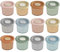 Moonkie Petit Pot Conservation Bébé Silicone, Lot de 12 Pot Bebe Repas, Pot Bebe Conservation 4OZ, Boîtes de Conservation 100% Hermétique, sans BPA, Graduation, Résiste Choc Thermique, Congélation