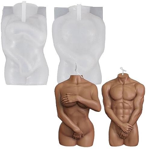 XNSHUN Körper Menschliche DIY Kerze Silikonform Kerzenform, 2 Stück Silikon Kerzenform Kit, 3D Körper Form Silikonform Für Handarbeit Ornamente Duftkerze