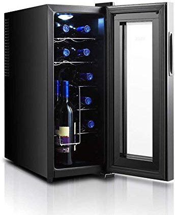 WebErt Cantinetta per Vino da 12 Bottiglie, Funzionamento Silenzioso, Touch Screen, Display Digitale della Temperatura, Piccola cantinetta per Vino termoelettrica Indipendente