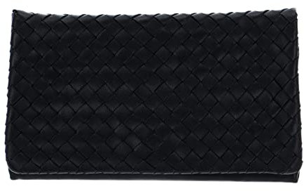 Abro Leather Piuma Weaving Clutch Bag S Black/Gold