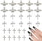 Nail Art Cross,30PCS Silver Planet Pearl Rhinestones Cross Nail Charms,Metal Alloy Nail Art Gems for Manicure Design Decorations Craft DIY Jewelry Making (E Silver)