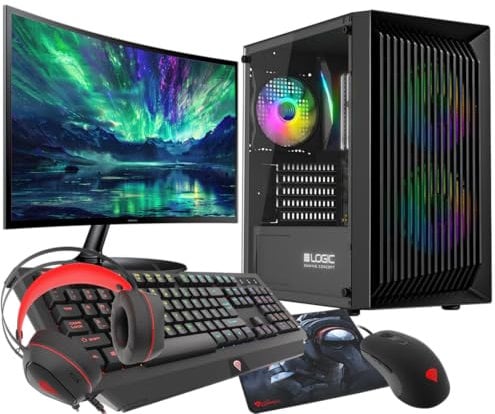 VIST Gaming PC Komplett Set R7 5700G 32GB RX Vega SSD 1TB WiFi Win 11 LCD 24