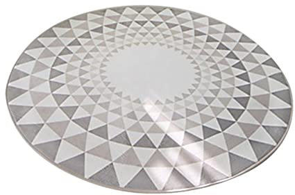 IMIKEYA Nordic Runde Badematte rutschfest Und Strapazierfähig Schnelltrocknend Für Badezimmer Und Wohnzimmer Mit Grauem Dreiecksmuster Für Eingänge Und Küchen