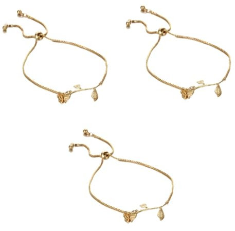 Holibanna Braccialetti Elastici 3 Pz bracciale con motivo a rose braccialetto bling da donna braccialetti catena da polso da donna braccialetto da donna spiaggia gioielleria Mancare