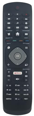 VINABTY Telecomando di ricambio adatto per Philips 6000 6500 series 4K UHD LED Smart TV 58PUT6183/79 58PUT6183 65PUT6162/79 55PUT6102 65PUT6162 70PUT6774/68 70PUT6774 50PUS6523/12 43PUS6523
