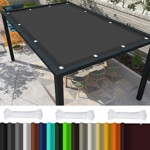 Sonnensegel Quadrat Wasserdicht 1 x 3 m 98% UV Schutz Sonnensegel Seilspanntechnik Ohne Bohren für Garten Balkon Terrasse Camping, Dunkelgrau