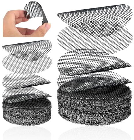 XKSIDA 200 Pack Plant Pot Drainage Mesh - 2/4 Inch Round Soil Saver Screens, Breathable Bottom Grid for Flower Pots & Bonsai, Durable Reusable Hole Covers Prevent Soil Loss (Black)