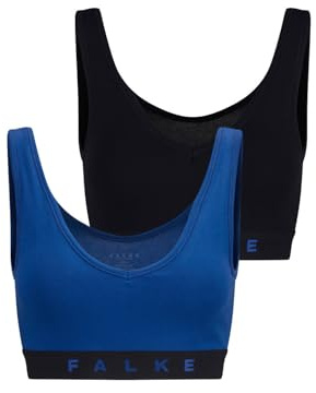 FALKE Damen Daily Comfort 2-Pack Unterwäsche Bralette BH ohne Bügel, Polster Verschluss bequem Flache Nähte elastisch im Multipack schnelltrocknende atmungsaktive nachhaltige Baumwolle 2 Stück