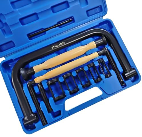 SIXIWANZI 12pcs Valve Spring Compressor Tool with Valve Lapping Tool for Car, Motorcycle, ATV, and Small Engines