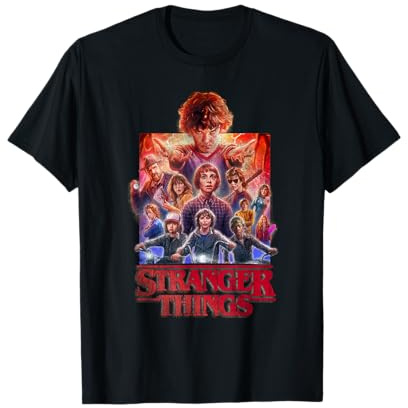 Stranger Things T-Shirt, Unisex, Schwarz, S, Kurzarm, Graphic Tee, Horror, Fans of Stranger Things, Kinder bis Erwachsene