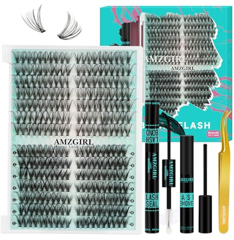 Lash Clusters Kit 280pcs DIY Eyelash Clusters Kit,Individual Lashes Kit 30D 40D D Curl with Bond and Seal, Lash Glue Remover, Tweezers for Lashes Extension (9-18mm,D-MIX kit)