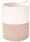 Decorasian Wäschekorb aus Jute und Baumwolle – Wäschesack groß und rund – großer Wäschesammler mit Griffen – Laundry Basket für Kinder - Größe D=35cm - M