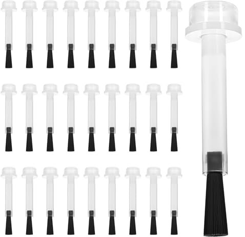 Piriuuo 30 Pcs Replacement Nail Polish Brush Kit, Disposable Nail Varnish Brushes Soft Nail Art Brushes with Handle Dip Powder Liquid Replacement Brushes for DIY Nail Art Salon