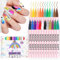 EBANKU Lot de 24 stylos à ongles 3D 0,7 mm - Séchage rapide - Peinture acrylique - Pointe des ongles graffiti - Outil pour la maison et le salon - 24 couleurs