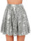 Pailletten Rock Damen Glitzer Rock Minirock Glitzer Pailletten Karneval Rock Goldener Rock Petticoat kurz Mini Rock Faltenrock Stilvoll Glitzer Rock Hohe Taille Metallischer Glocken Tanz Rock (L)