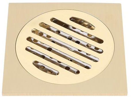 Griglia di Scarico per Doccia Quadrata con Scarico a Pavimento in Ottone Antico, per Bagno, 10 * 4 Cm