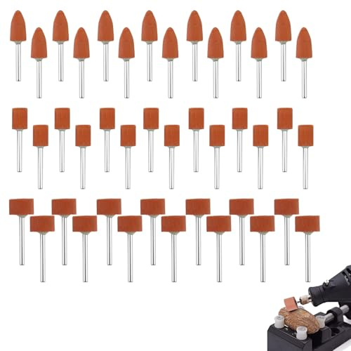 42 Stück Korund Schleifspitze Set, Schleifaufsatz Für Akkuschrauber, Schleifaufsatz Akkuschrauber, Schleifscheibenkopf, 1/8 Zoll Schaftgröße, Zur Verwendung Auf Edelsteinen, Glas, Metall Und Holz