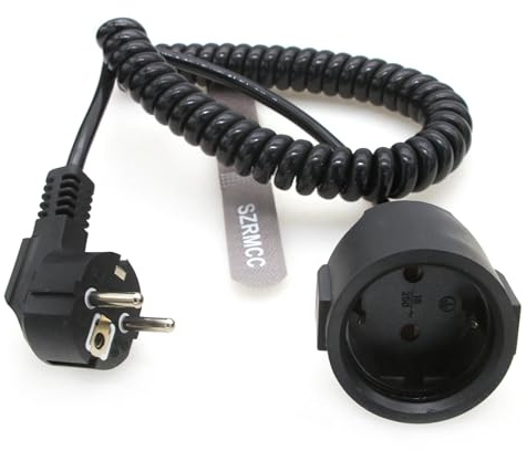 SZRMCC EU Schuko CEE7/7 European Schuko Plug Male to Female Socket Extension Wound Power Cable 16A 250V