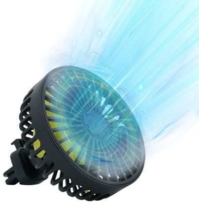 Générique Ventilateur De Voiture Portatif | Climatiseur de Bureau Auto Rafraîchissant | Ventilateur Électrique 5V USB pour Intérieur et Extérieur – Accessoire Rafraîchissant pour Jours Chauds
