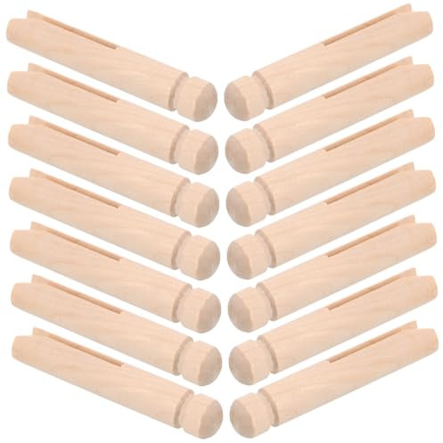 FIXOSHEE 50 Pinzas Tradicionales para Ropa: Pinzas De Madera Redondas Antiguas Y Tradicionales, con Cierre De Madera, Aptas para Manualidades Y Lavandería, Color Beige, 75 Mm.