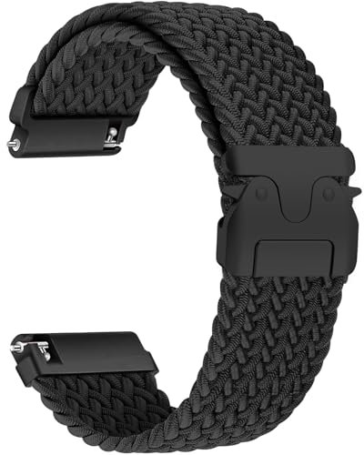 Bracelet Tressée Compatible avec Galaxy Watch 3 45mm/Galaxy Watch 46mm/Gear S3 Classic Hommes Femmes, 22mm Bracelets élastique Sport Nylon Loop pour Garmin Venu 3/2/Vivoactive 4/Forerunner 965