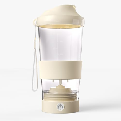 NAPASA 18oz Tritan Electric Protein Shaker Bottle,USB C Rechargeable Small Electric Shaker Cups Smooth for Protein Powder and Meal Replacement Shakes,Portable,Clear Markings,Leak-Proof&BPA-Free