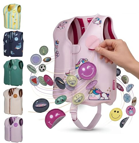 NOARD Kinder Schwimmweste (2-6 J. / 15-30 kg) Schwimmhilfe mit Schrittgurt