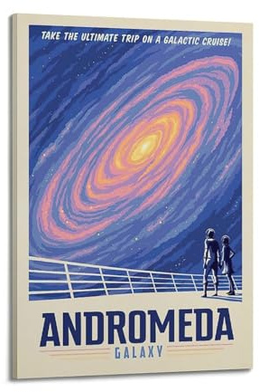 XGKJDS Modernes Familien-Fotoalbum-Poster, Wandkunst für Wohnzimmer, Retro-Weltraumreise-Poster mit Andromeda-Galaxie-Ansicht, Leinwanddrucke, Bilder, 30 x 45 cm, Rahmenstil