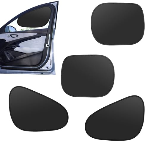 KQDRAVINE 4 Stück Sonnenschutz Auto Baby Sonnenschutz Auto Seitenscheibe, Car Window Sun Shade Kinder Autofenster UV-Schutz, Schwarz Fensteraufkleber Universal Sonnenblende UV Schutz Auto Fenster