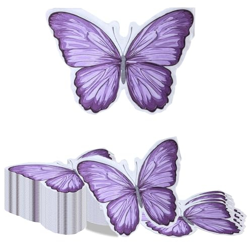 Kotkiddy 40 Lila Schmetterling Servietten 2 Lagig Einweg Papier 24x24cm Schmetterling Geburtstag Kinder Tier Thema Tischdeko Zoo Baby Shower Mädchen Jungen Dekoration