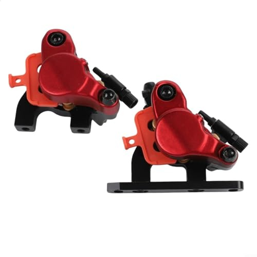 Yhenlovtt Iiipro hydraulische Straßenbremse, 160 mm, flach, schwarz, rot, mit Scheibenkolben-Bremssattel, groß, für Fahrräder, mechanischer Kabelzug (vorne und hinten)