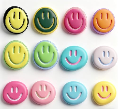 24 Stück Smiley Magnete,Lustige Kühlschrankmagnete,Magnet Kühlschrank für Küche, Magnettafel, Kühlschrank, Whiteboard, Tafeln, Büro,Glatter Oberfläche & Flachem Design
