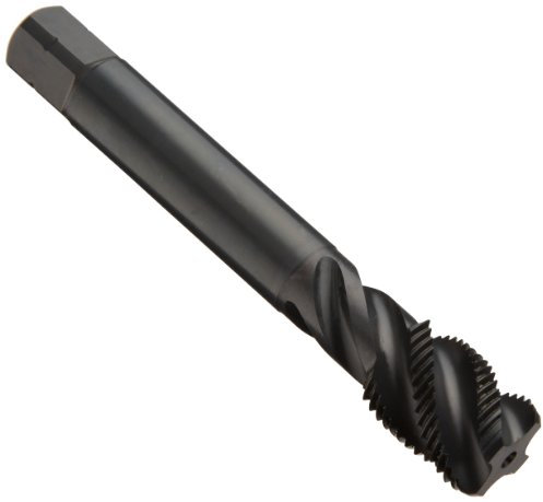 Dormer MTT-X E043 Pulvermetall-Rohrgewindebohrer, Spiralnut, BSP, Schwarz-Oxid-Finish, Rundschaft mit Vierkant, modifizierte Grundfase, 1/4-19, 1
