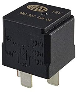 HELLA 4RD 007 794-041 Relais, Arbeitsstrom - 12V - 5-polig - Schaltbild: W3 - Stecker: B1 - Öffner/Schließer/Wechsler - Farbe: schwarz - ohne Halter