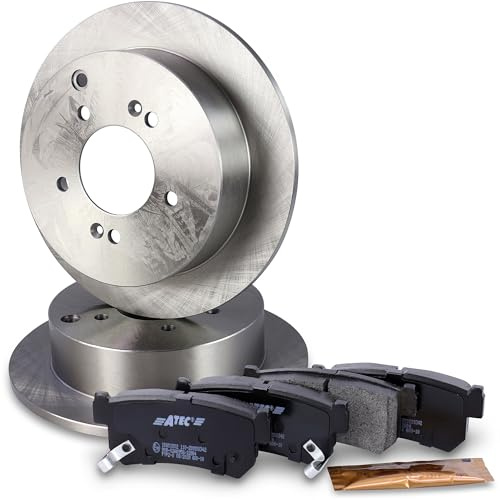 BESTPRICE Bremsenset Hinterachse inkl. Bremsscheiben Ø 284 mm Voll + Bremsbeläge hinten, Kompatibel mit HYUNDAI SANTA FÉ I (SM), TRAJET (FO), TUCSON (JM), KIA SPORTAGE II (JE_, KM)
