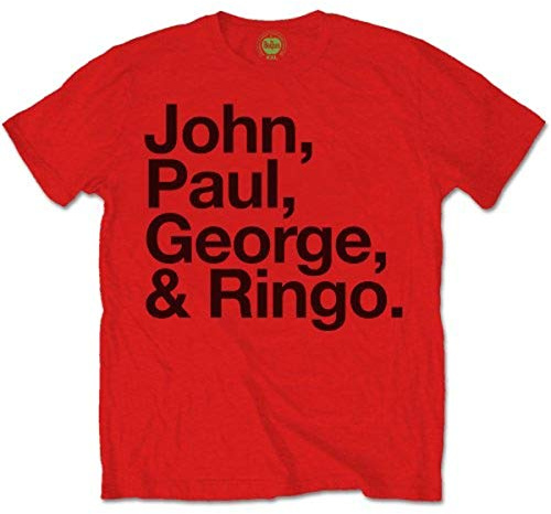 Unknown Men's John Paul George and Ringo T Shirt, Red, XL UK