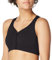 Jockey Damen Mid Impact Reißverschluss Vorne Sport-BH, Undurchsichtige, Schwarz, X-Large
