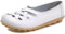 Fangsto Women's Soft Cowhide Leather Loafers Flats Sandals Slip-On UK Size 6 White