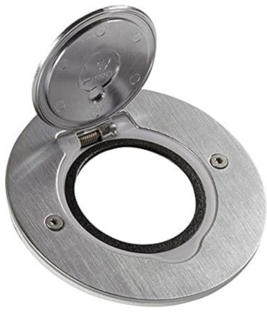 Legrand 089701 Platine de Sol Ronde à Équiper de Mécanisme Mosaic, 1 Poste, Inox